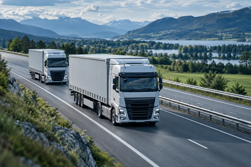 Freight moving along a motorway